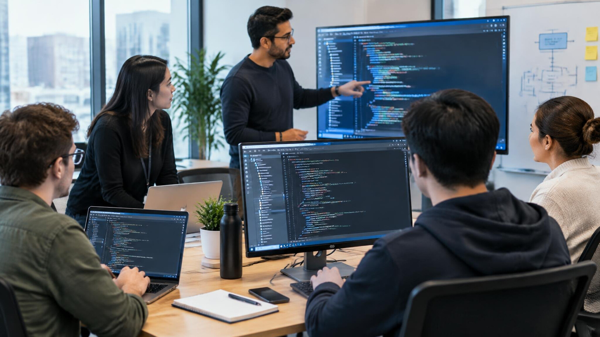 business team meeting with programmers