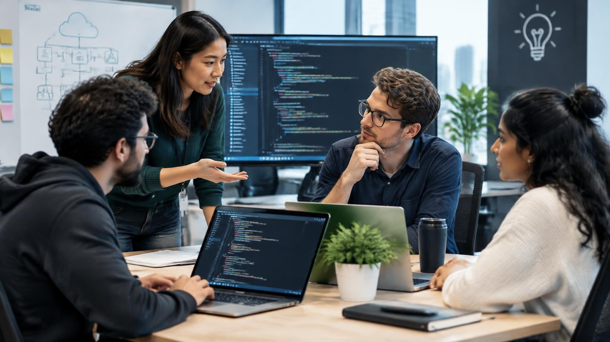 corporate team coding